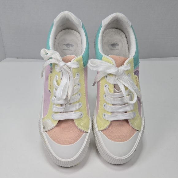 Rocket Dog Shoes - Rocket Dog Cheery Pastel Rainbow Multicolor Women's Lace Up Sneakers Size 7